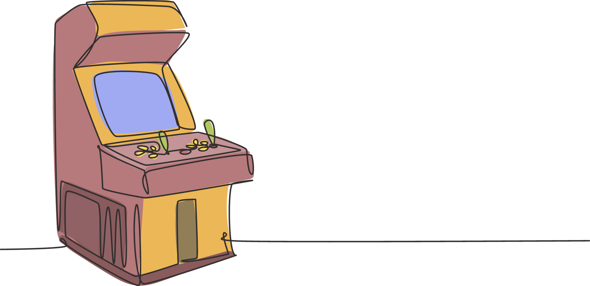 One Single Line Drawing Of Old Retro Classic Arcade Video Game Machine one-single-line-drawing-of-old-retro-classic-arcade-video-game-machine