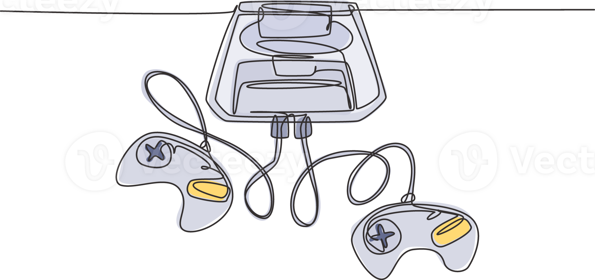 One single line drawing of retro old classic console video game machine. Vintage arcade game item concept continuous line draw design graphic illustration png
