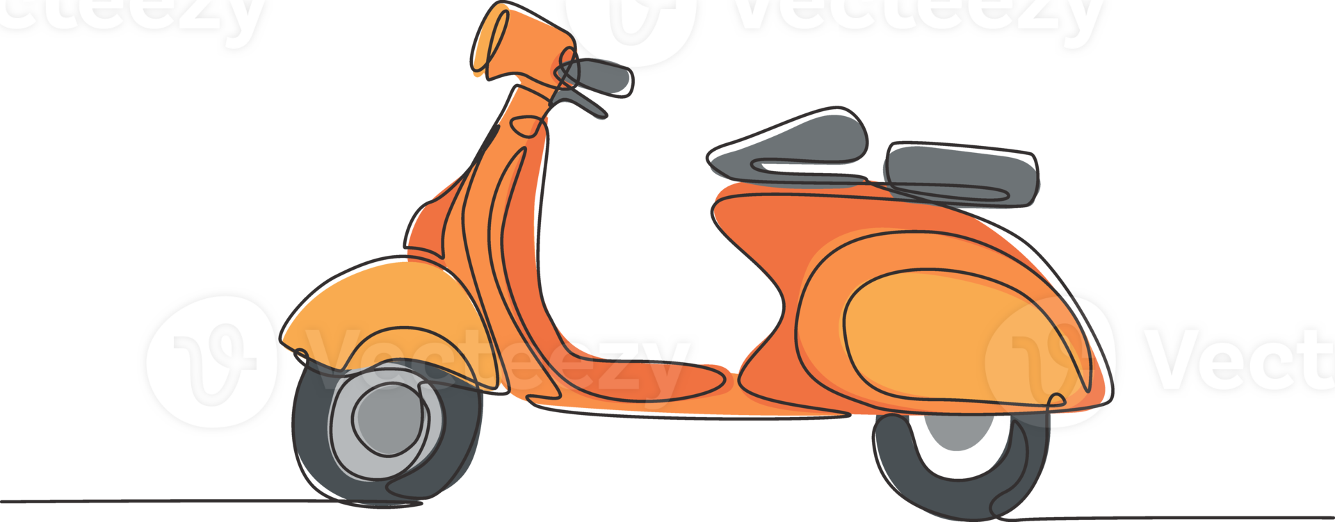 1 solteiro linha desenhando do velho retro vintage urbano motocicleta. vintage moto transporte conceito contínuo linha desenhar Projeto ilustração gráfico png