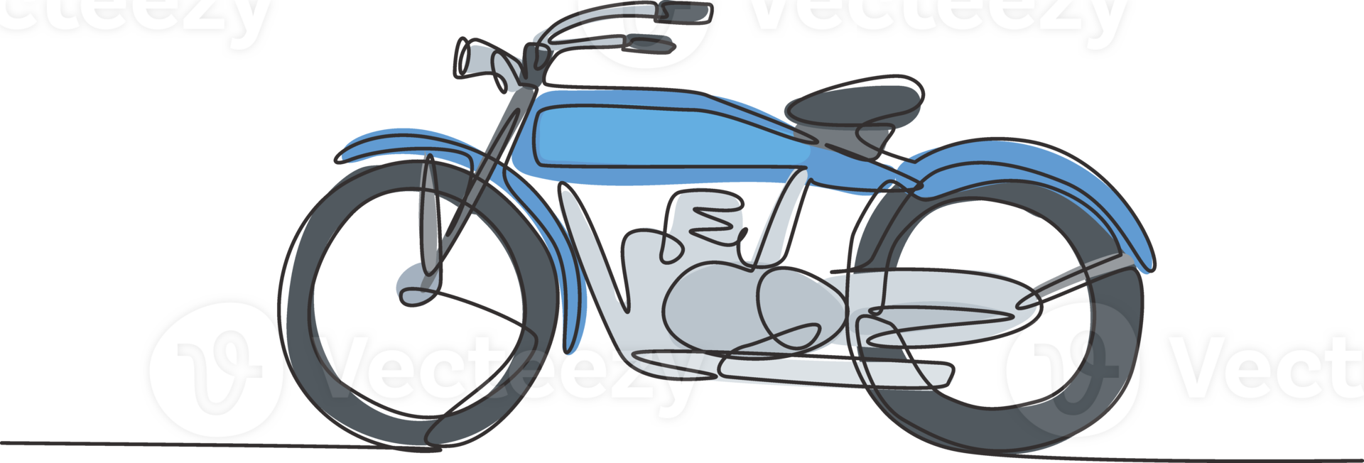 1 solteiro linha desenhando do velho retro vintage motocicleta. vintage moto transporte conceito contínuo linha desenhar Projeto gráfico ilustração png