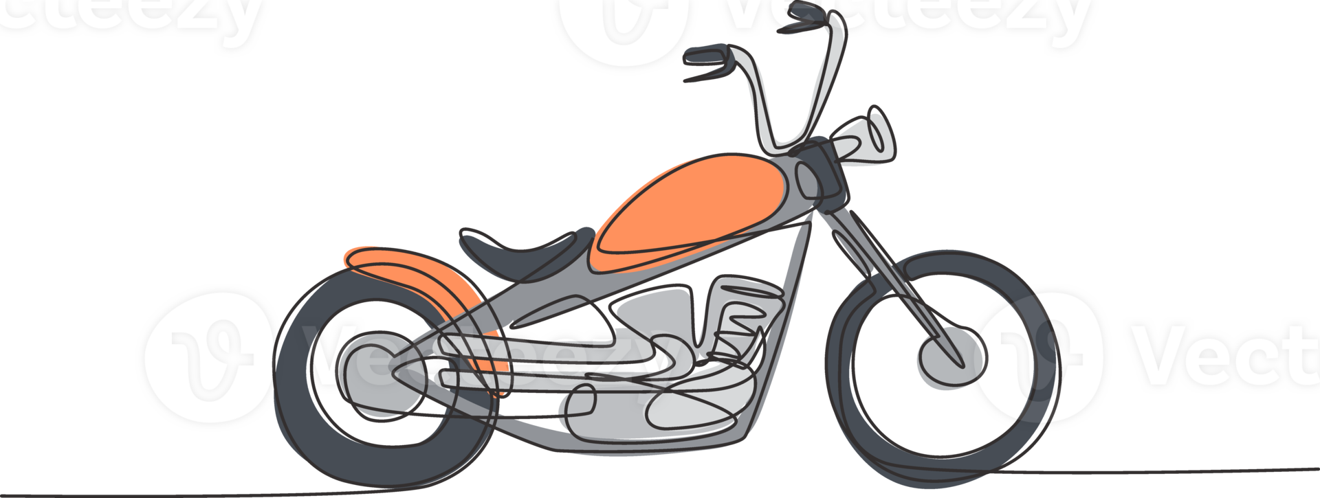 een doorlopend lijn tekening van retro oud wijnoogst bijl motorfiets icoon. klassiek motor vervoer concept single lijn trek ontwerp grafisch illustratie png