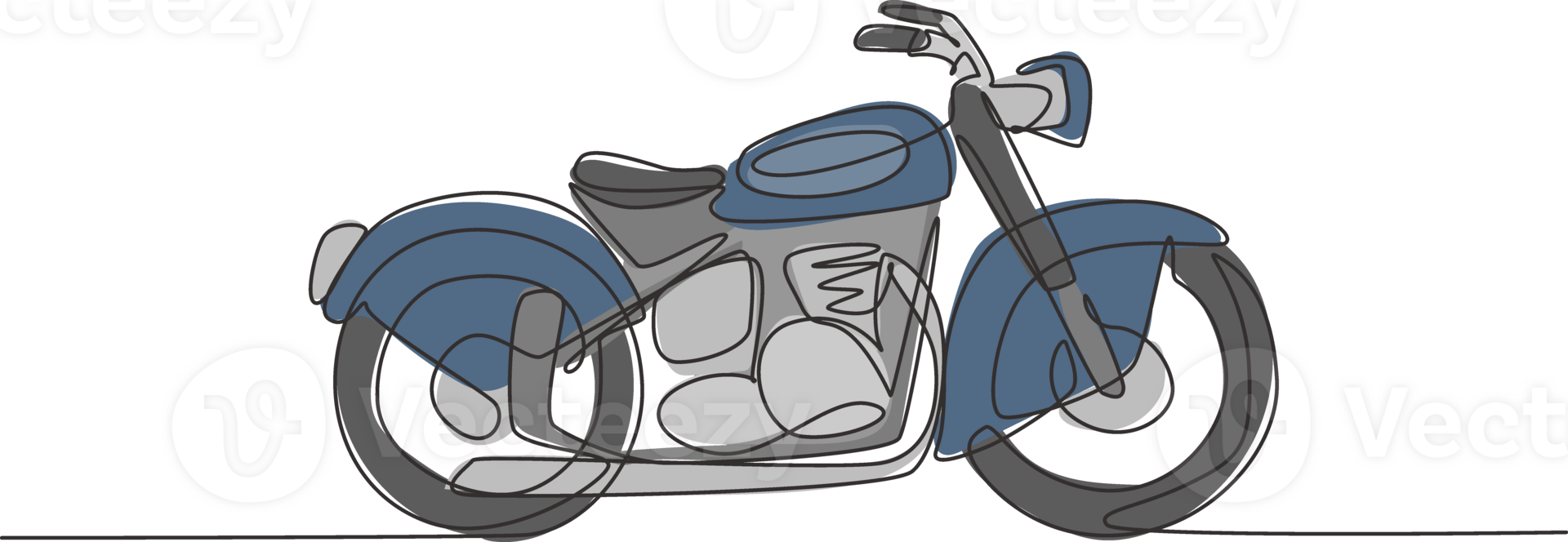 uno continuo linea disegno di retrò vecchio Vintage ▾ motociclo icona. classico motocicletta mezzi di trasporto concetto singolo linea grafico disegnare design illustrazione png