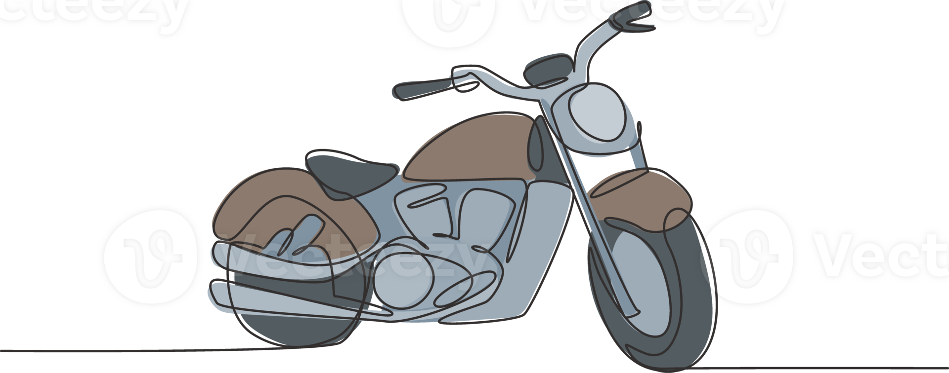 einer kontinuierlich Linie Zeichnung von retro alt Jahrgang Motorrad Symbol. klassisch Motorrad Transport Konzept Single Linie zeichnen Grafik Design Illustration png