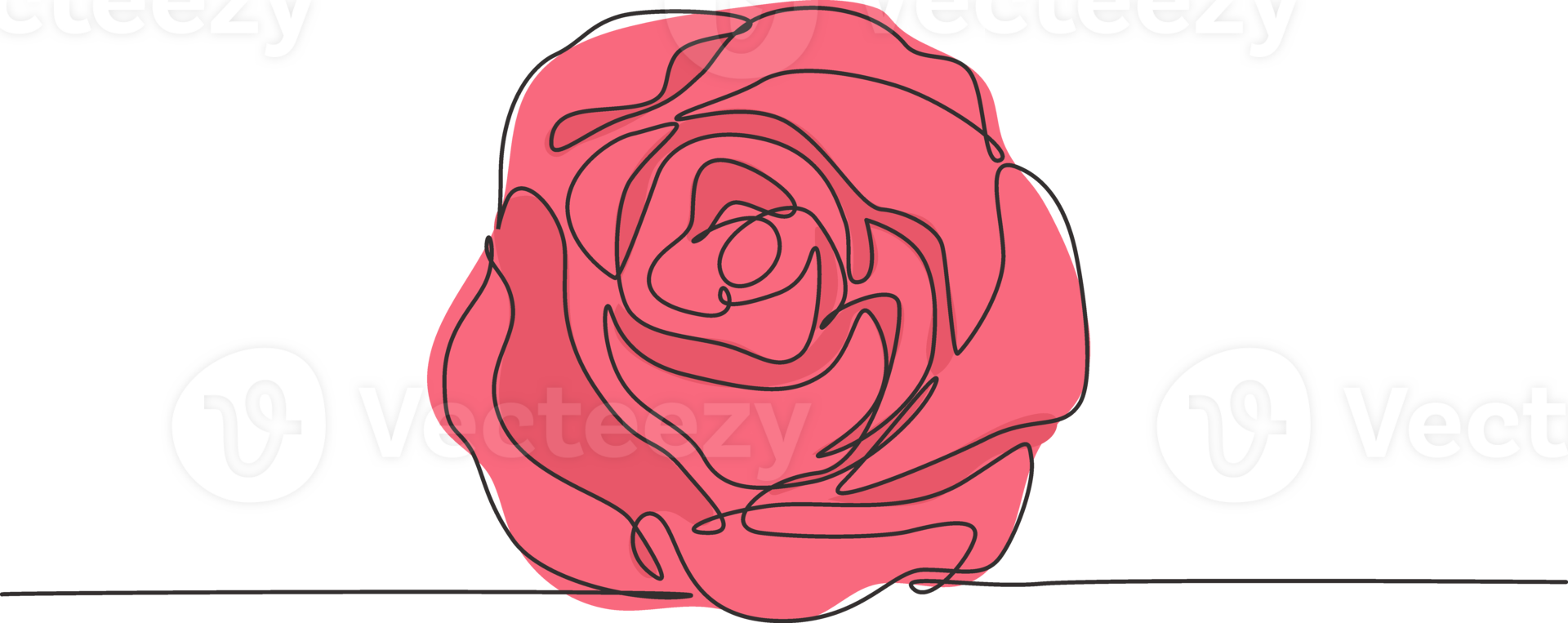 One continuous line drawing of fresh beautiful romantic rose flower. Greeting card, invitation, logo, banner, poster concept. Trendy single line draw design graphic illustration png
