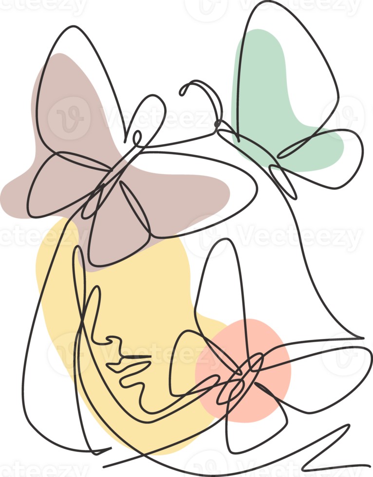 uno continuo línea dibujo sexy mujer resumen cara con mariposa alas logo. hembra retrato minimalista estilo concepto. cosmético icono. dinámica soltero línea dibujar diseño gráfico ilustración png