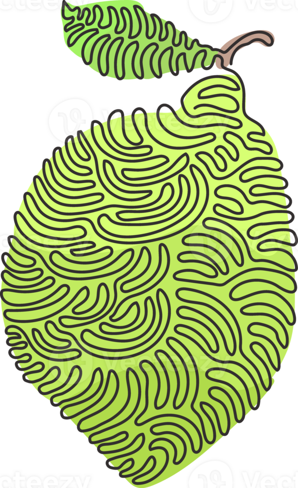 Continuous one line drawing whole healthy organic lemon for orchard logo identity. Fresh zest fruitage concept for fruit garden icon. Swirl curl style. Single line draw design illustration png
