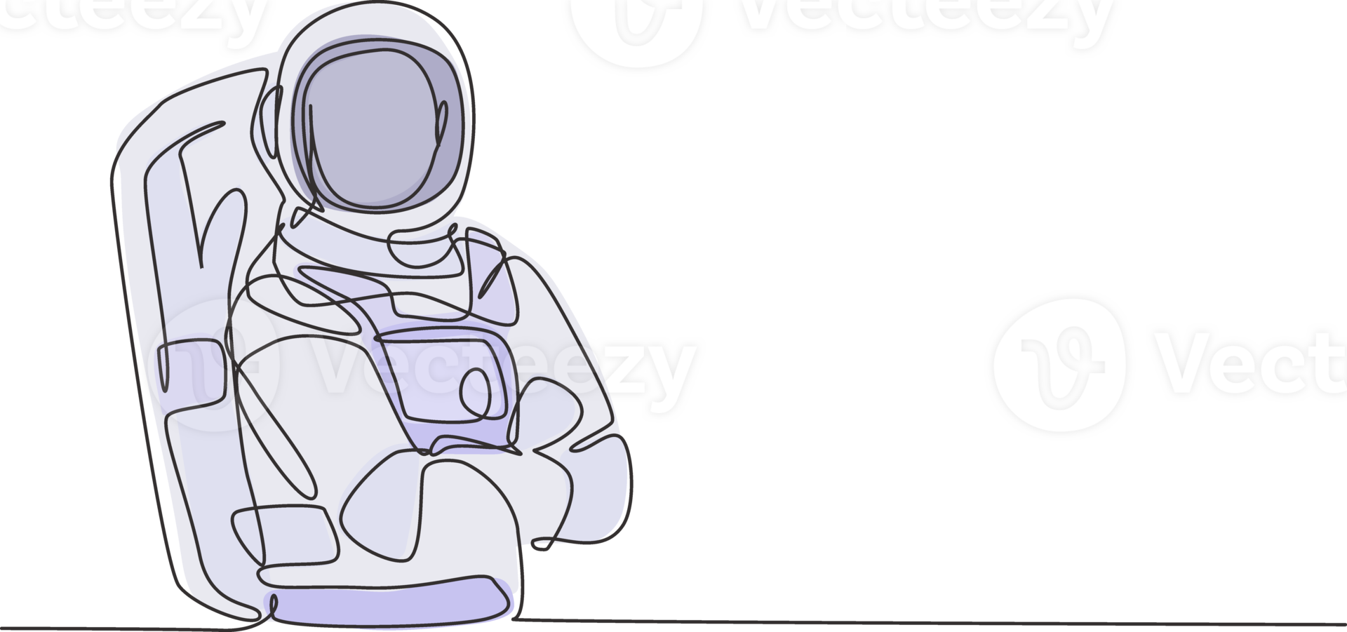 Continuous one line drawing young male astronaut posing cross arm on chest before go to outer space. Professional job profession minimalist concept. Single line draw design graphic illustration png