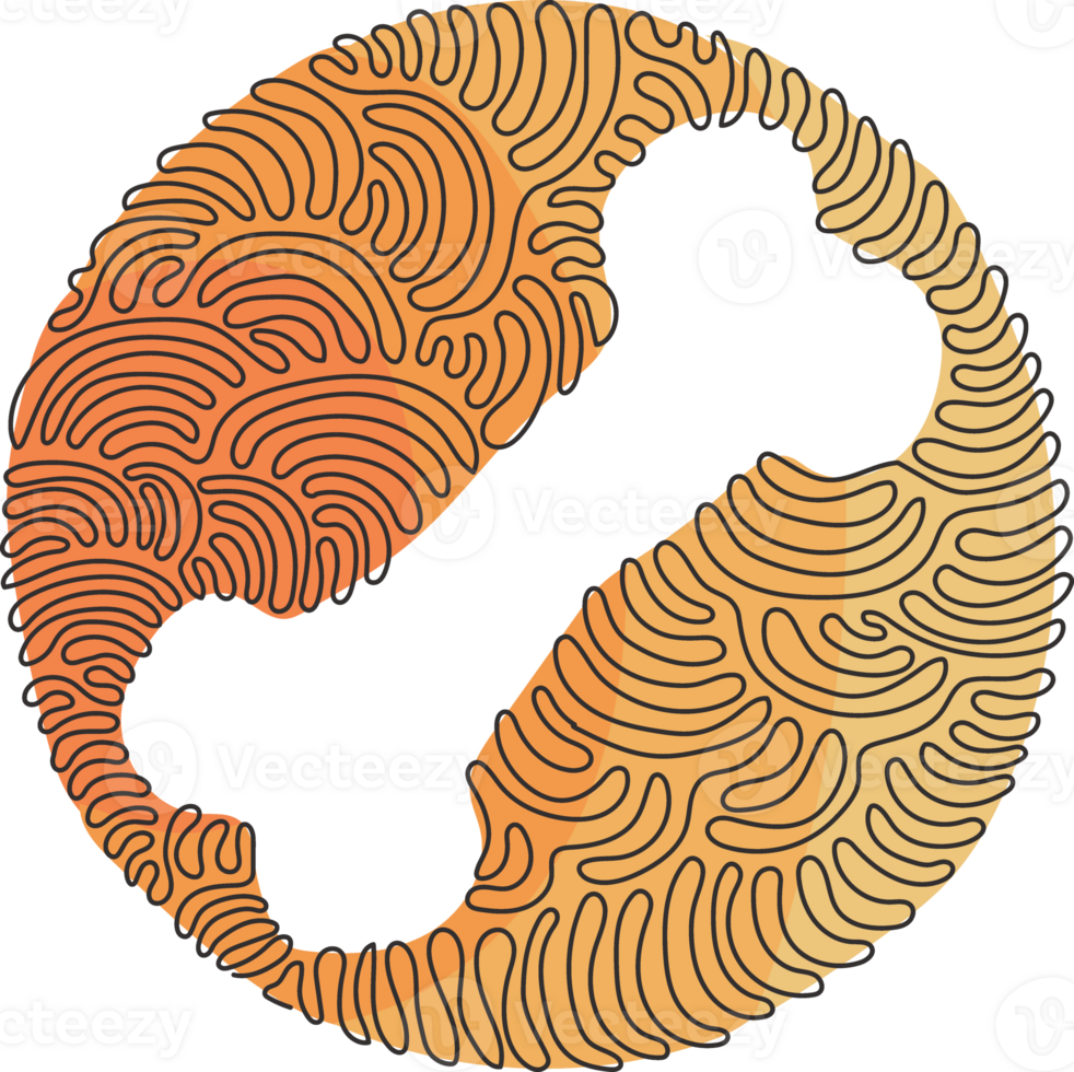 Continuous one line drawing dog bone icon in modern flat design isolated, pet food for web site or mobile app. Swirl curl circle style. Single line draw design graphic illustration png
