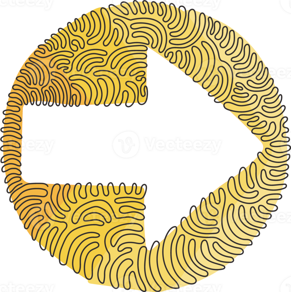 Single one line drawing flat arrow icon. Arrow logo icon for your web site  design, app, UI. Arrow sign, symbol. Swirl curl circle style. Continuous  line draw graphic illustration 26984756 PNG