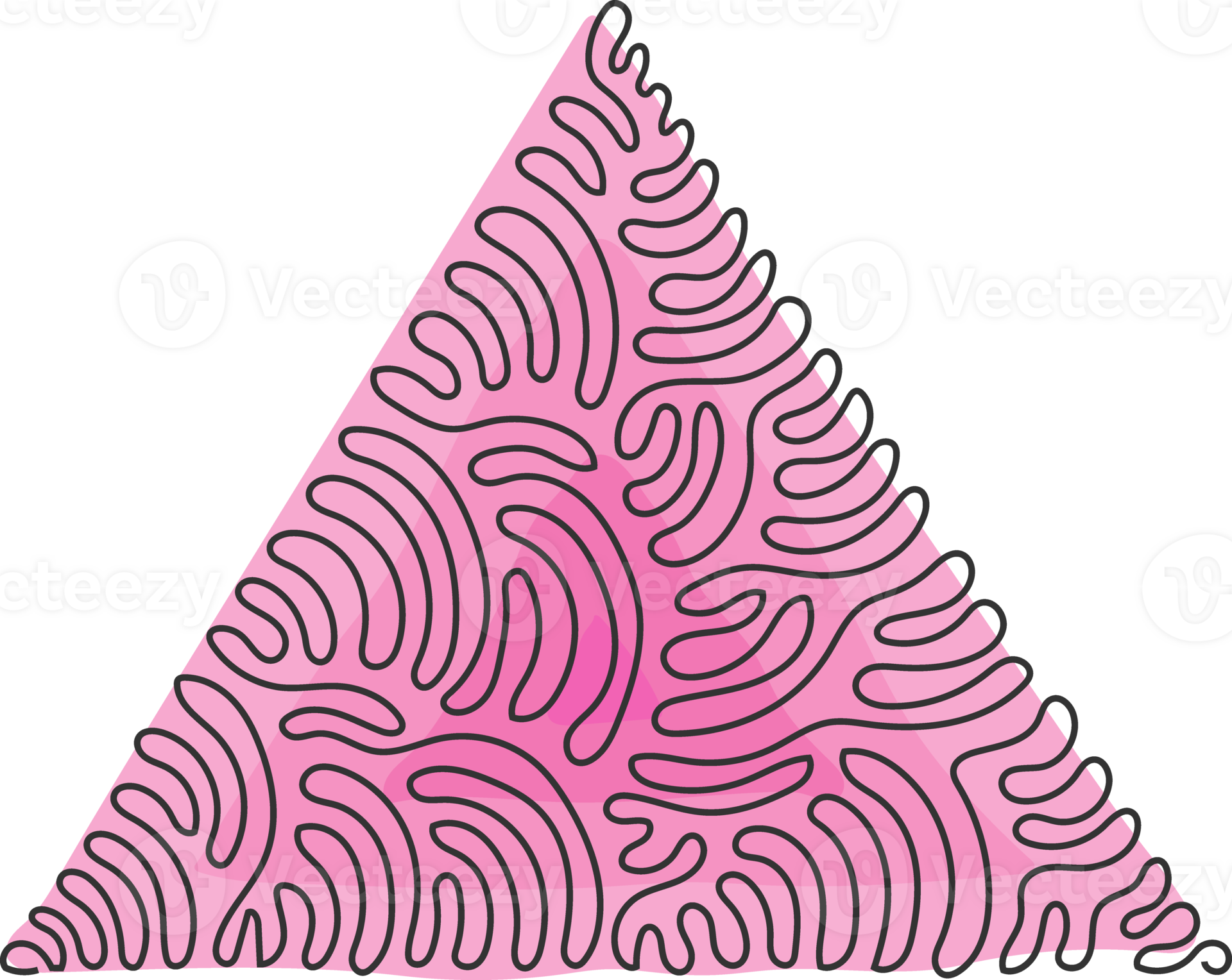 Single one line drawing triangle icon on. Flat style. Triangle icon for