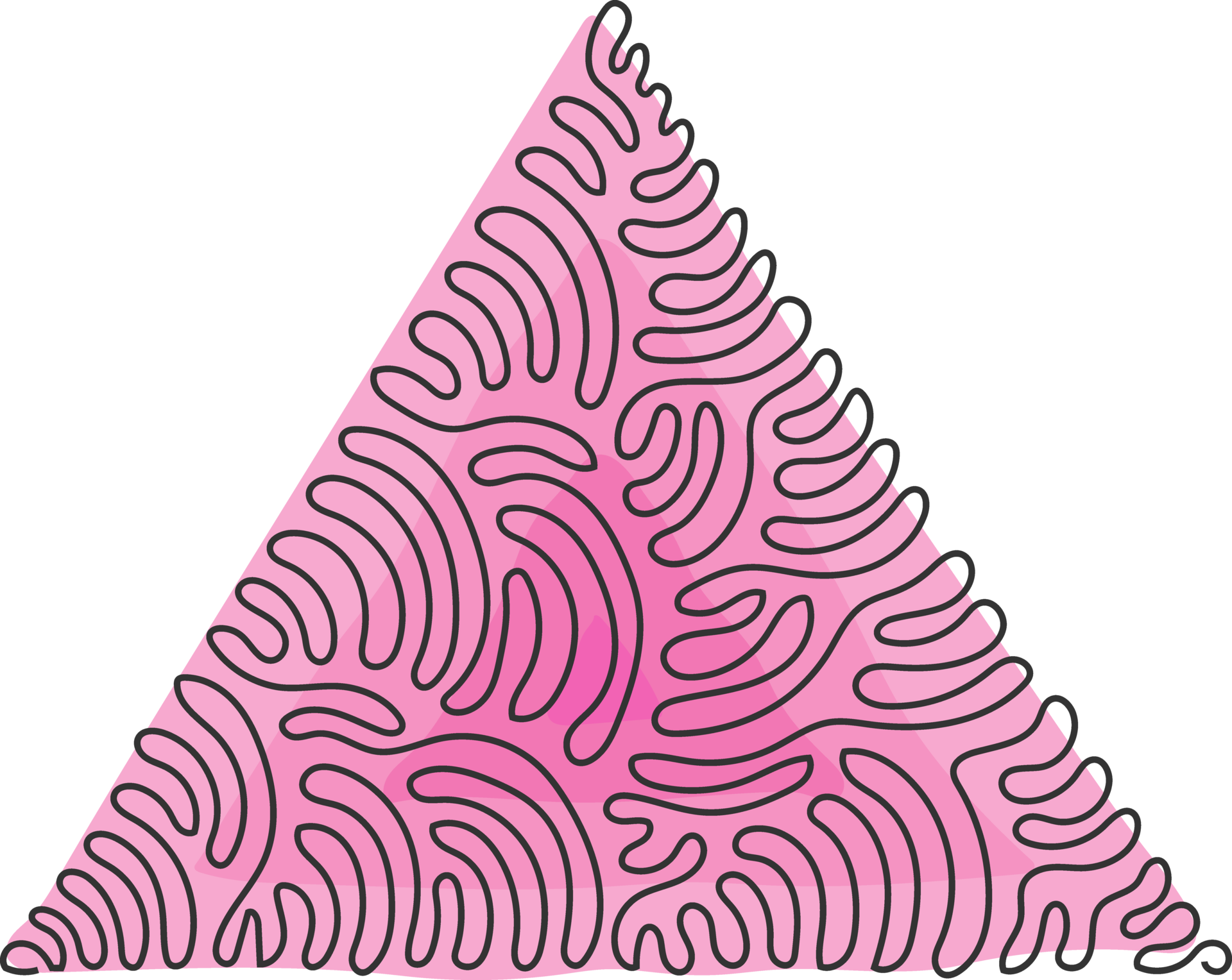 Single one line drawing triangle icon on. Flat style. Triangle icon for