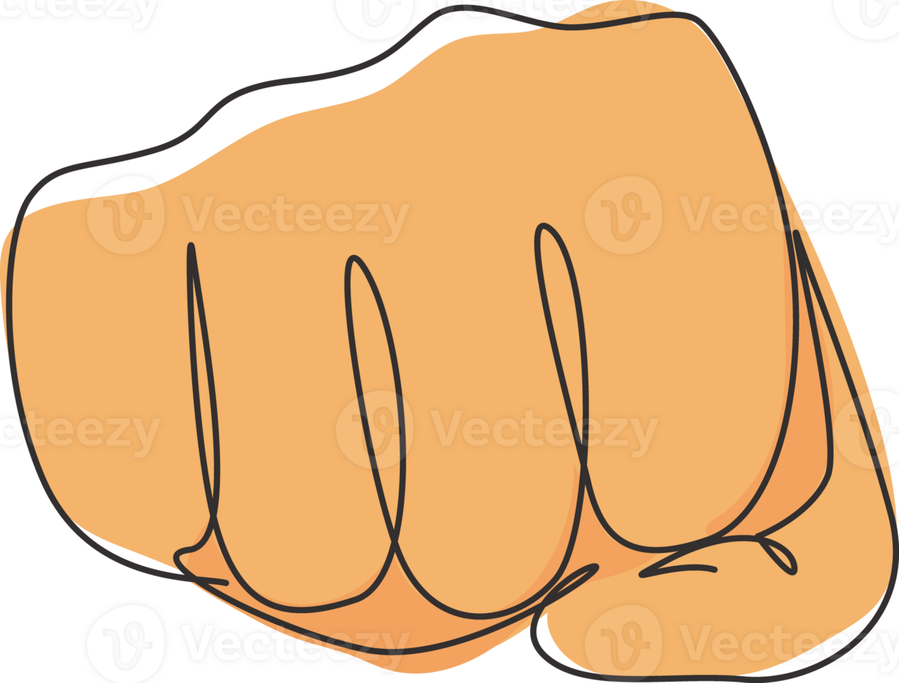 Continuous one line drawing punch fist hand gesture. Sign or symbol of power, hitting, attack, force. Communication with hand gestures. Nonverbal signs. Single line design graphic illustration png