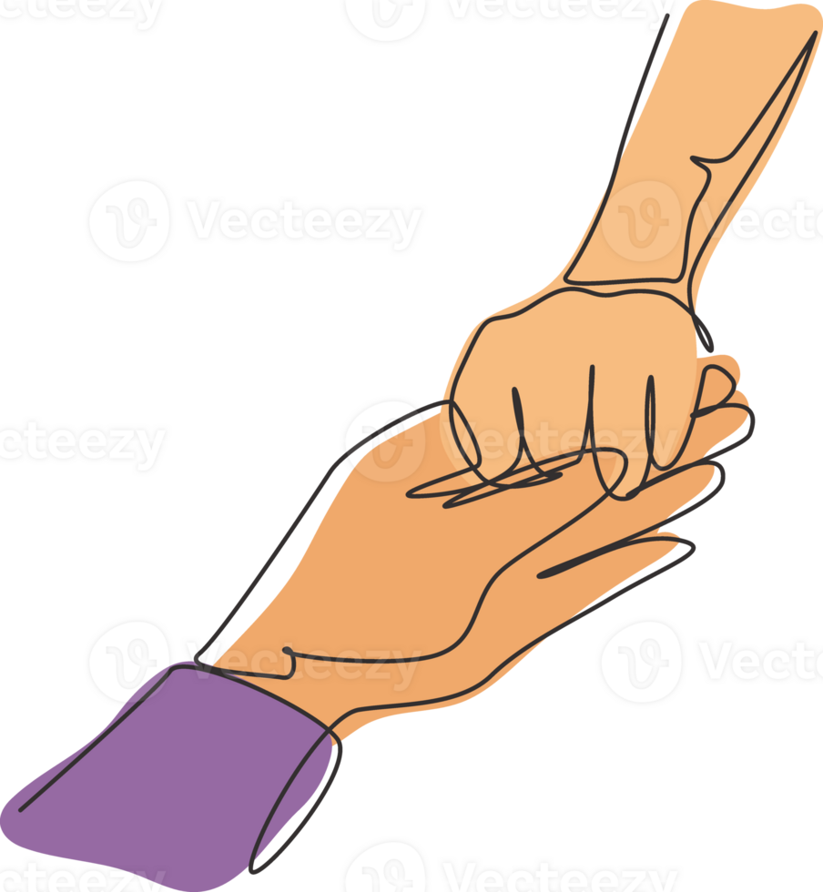 Single one line drawing close up couple hands man holding happy fiance hand after wedding proposal. Marriage celebration ceremony. Modern continuous line draw design graphic illustration png