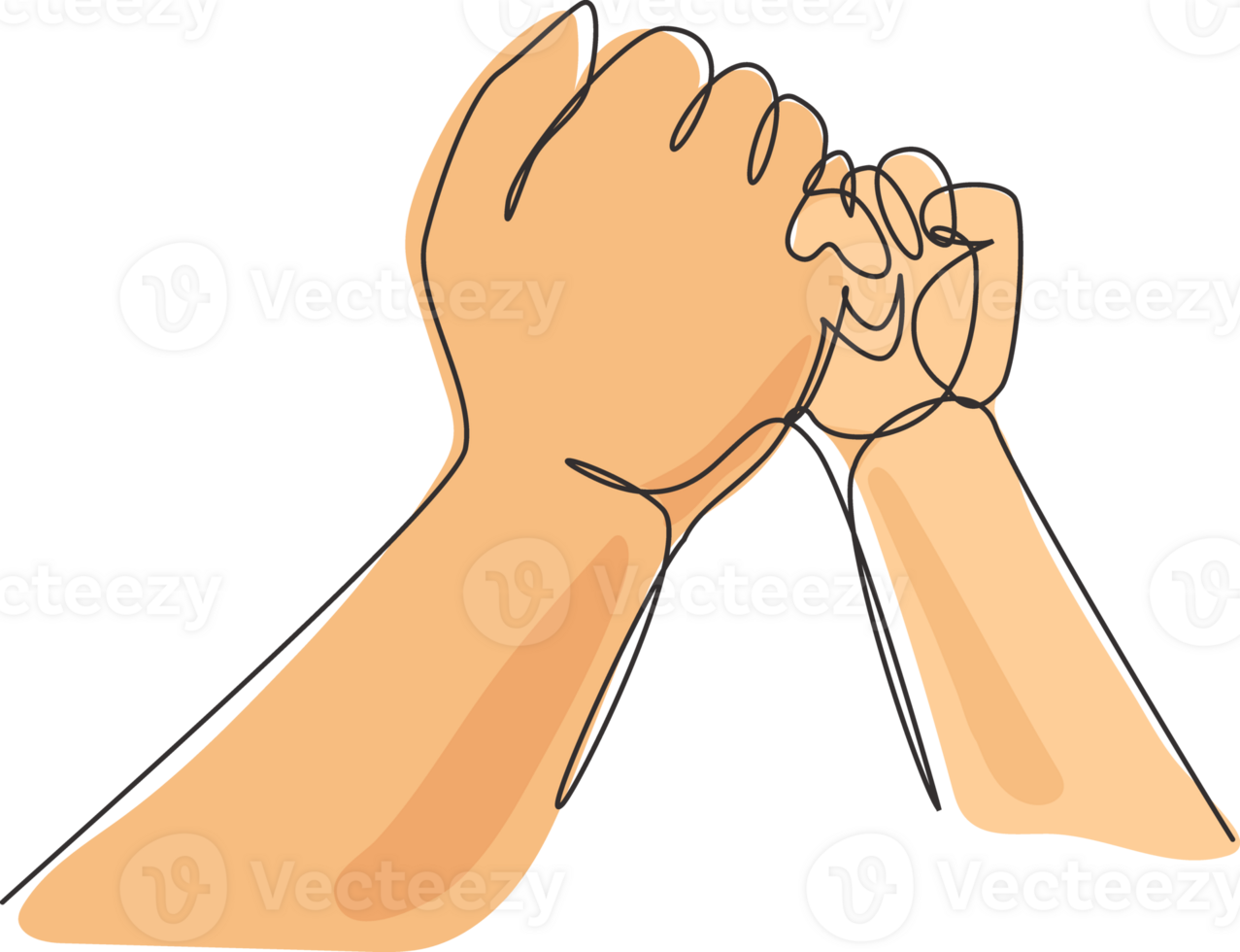 Continuous one line drawing mother and child's hand gesturing keeping promise. Tiny Newborn Baby's and female hands. Mom and her Child. Happy Family concept. Single line draw design graphic png