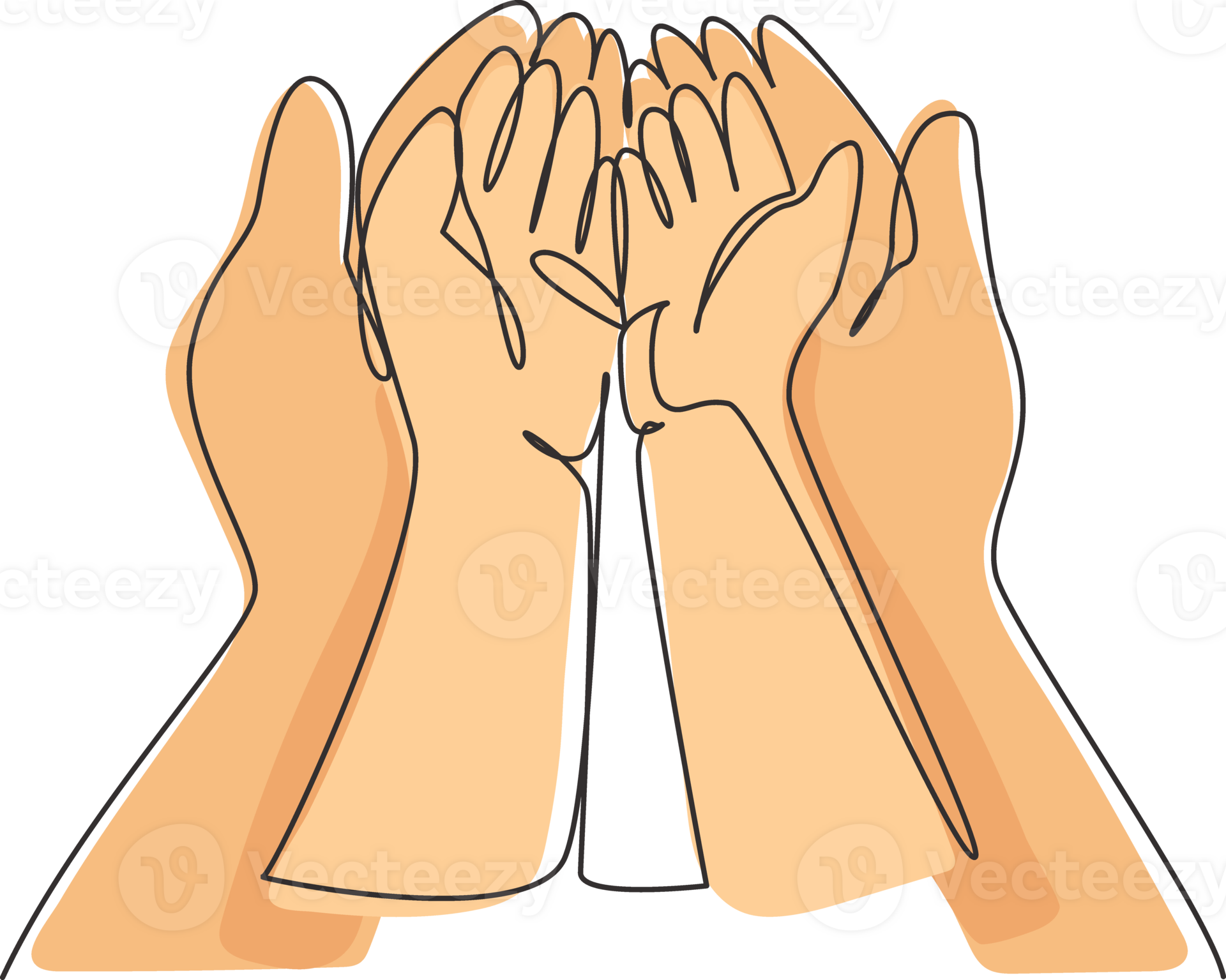 Single continuous line drawing baby hand. Close up of baby hands into