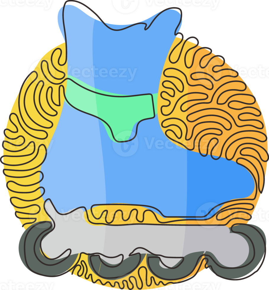 Continuous one line drawing modern roller blades. Man style roller skates. Inline skates sport. Skate. Pair of inline roller skates. Swirl curl circle style. Single line draw design png