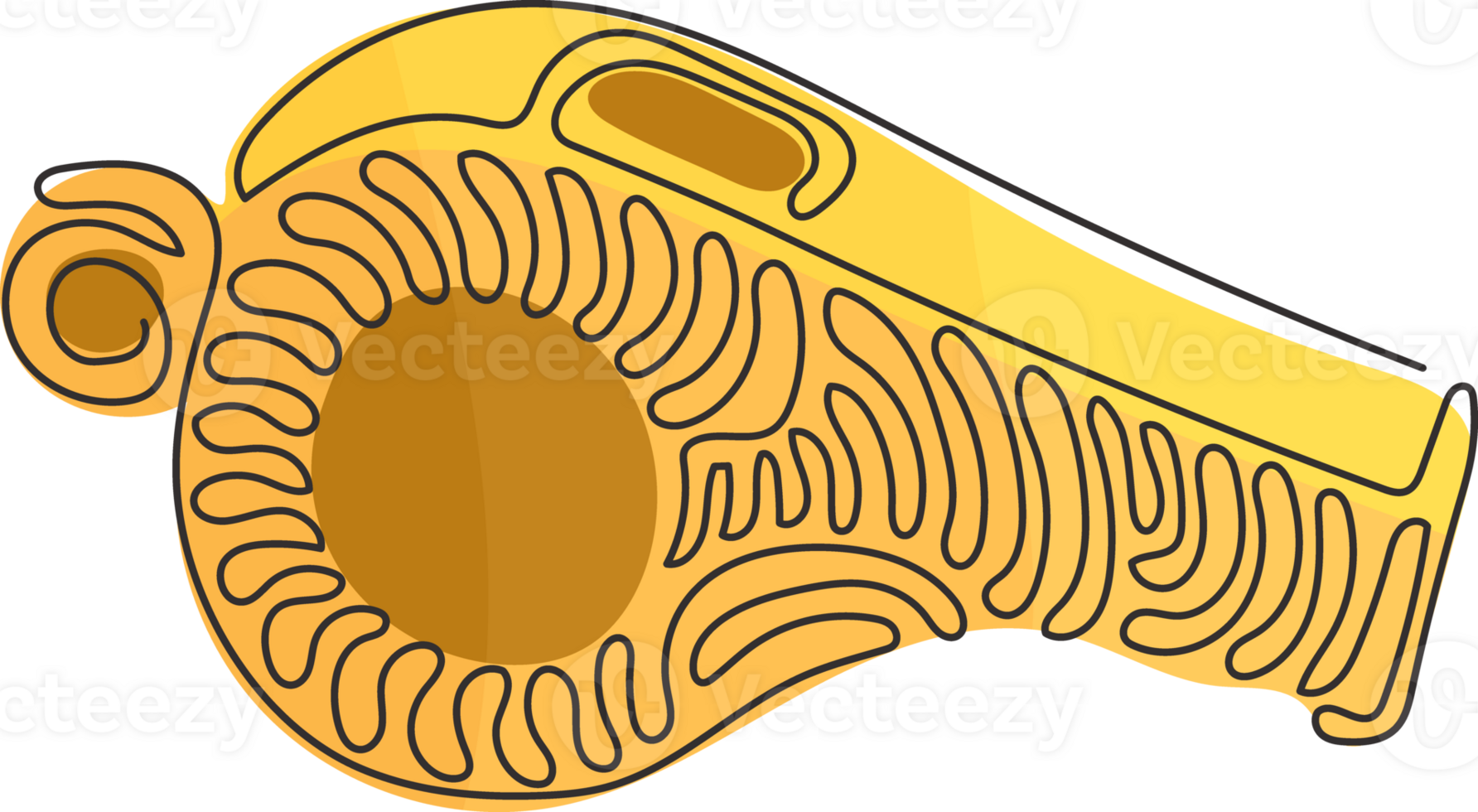 Single continuous line drawing whistle referee. Coach gym whistle. Sports sign play game, coach or trainer equipment. Swirl curl style concept. Dynamic one line draw graphic design illustration png