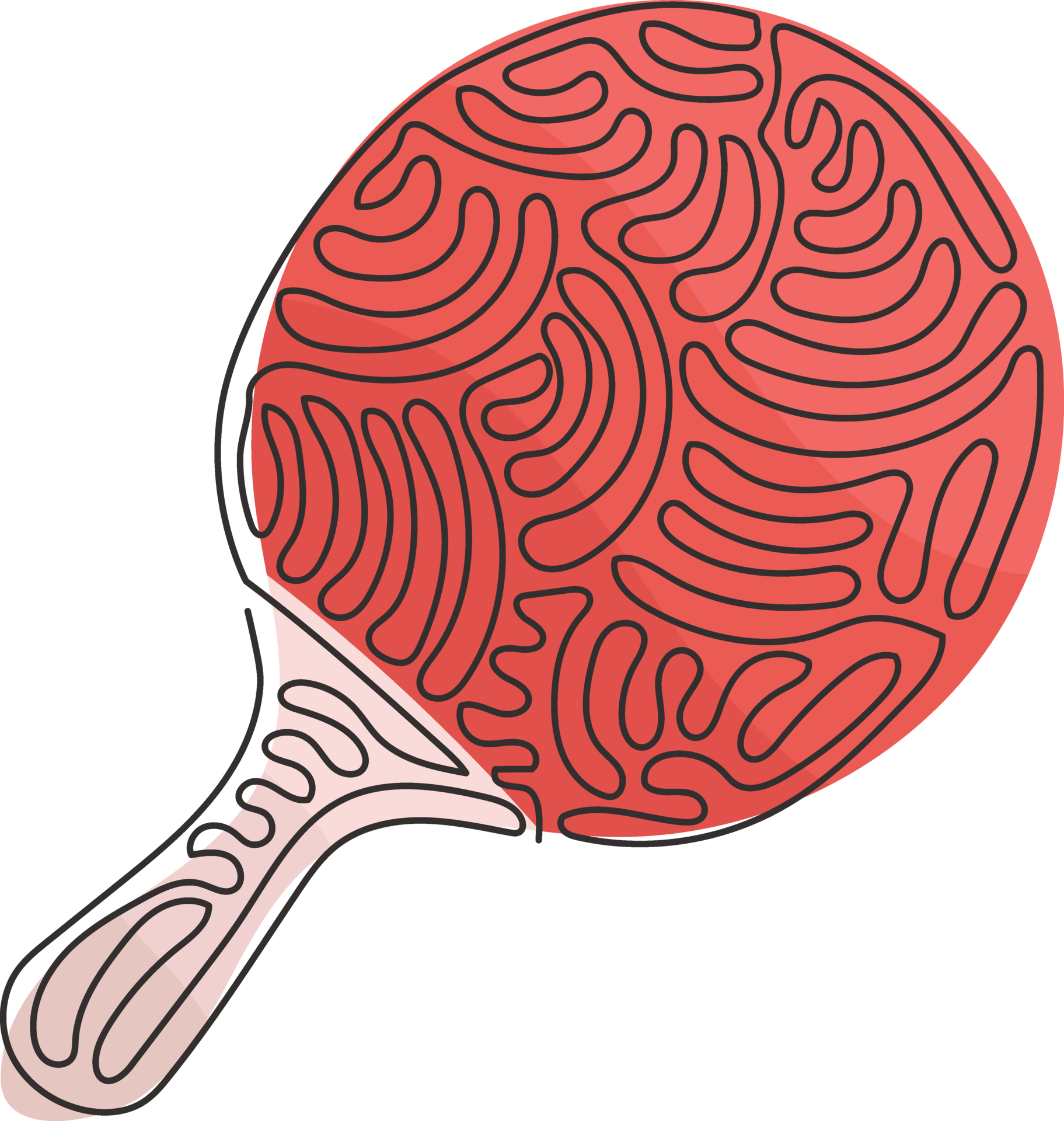 soltero uno línea dibujo silbido apestar paleta. tenis juego raqueta