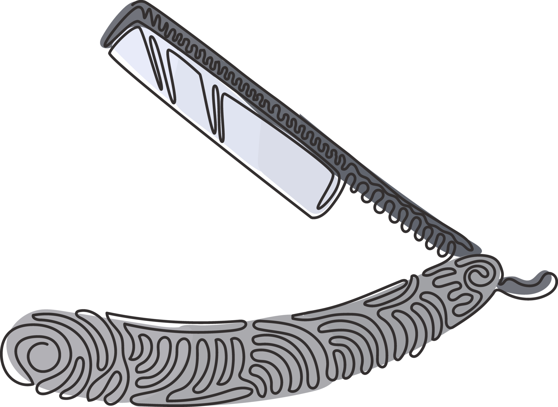 Single continuous line drawing Shaving razor. Realistic illustration of