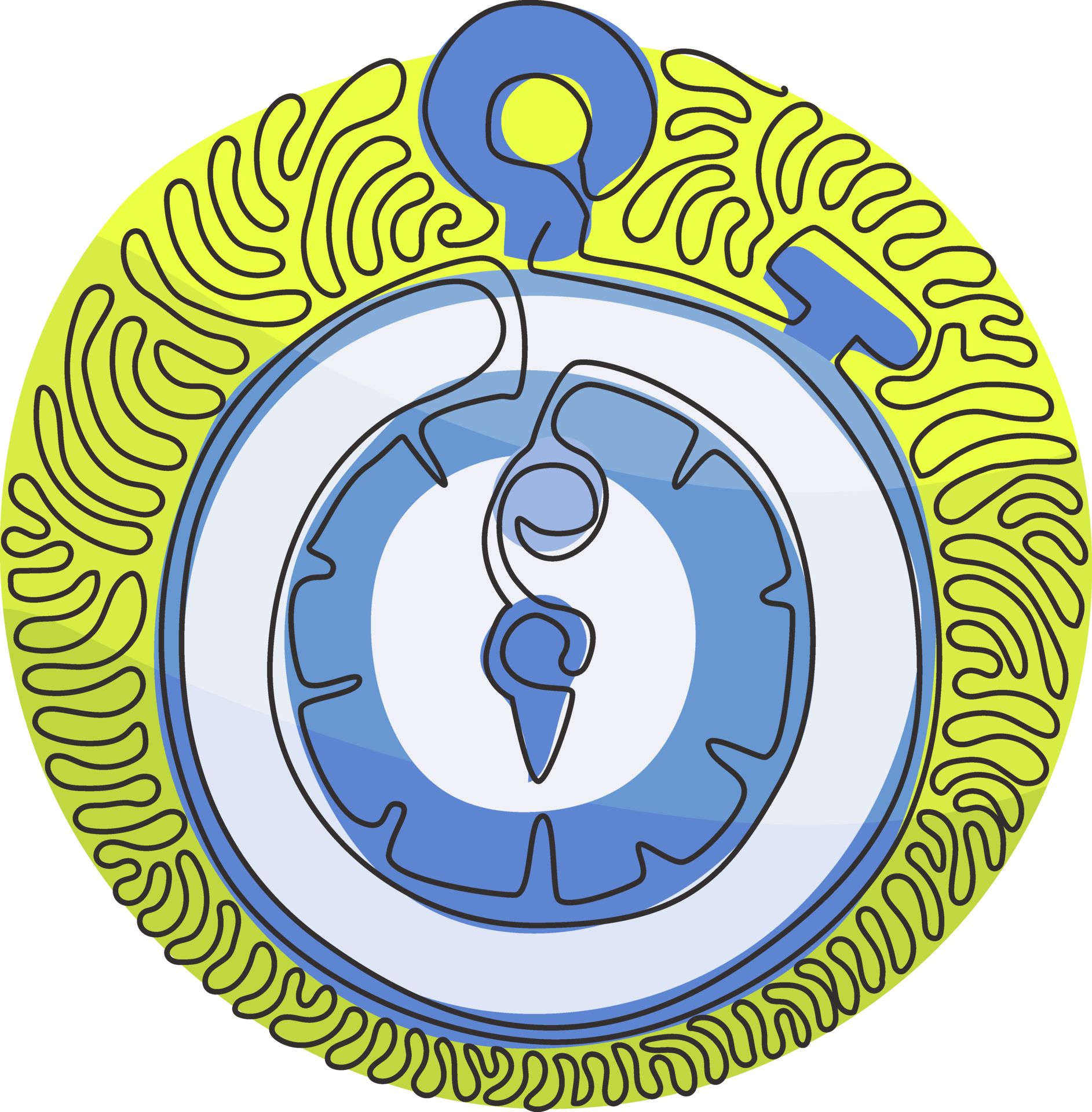 Single One Line Drawing Stopwatch Line And Solid Icon Timer Single One Line Drawing Stopwatch Line And Solid Icon Timer