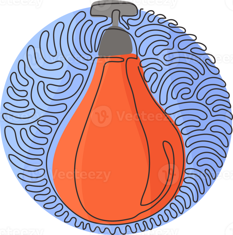 kontinuierlich einer Linie Zeichnung Stanzen Boxen Geschwindigkeit Tasche. Schlagen Geschwindigkeit Tasche zum Boxen Ausbildung. Boxen Ausrüstung. Strudel locken Kreis Stil. Single Linie zeichnen Design Grafik Illustration png