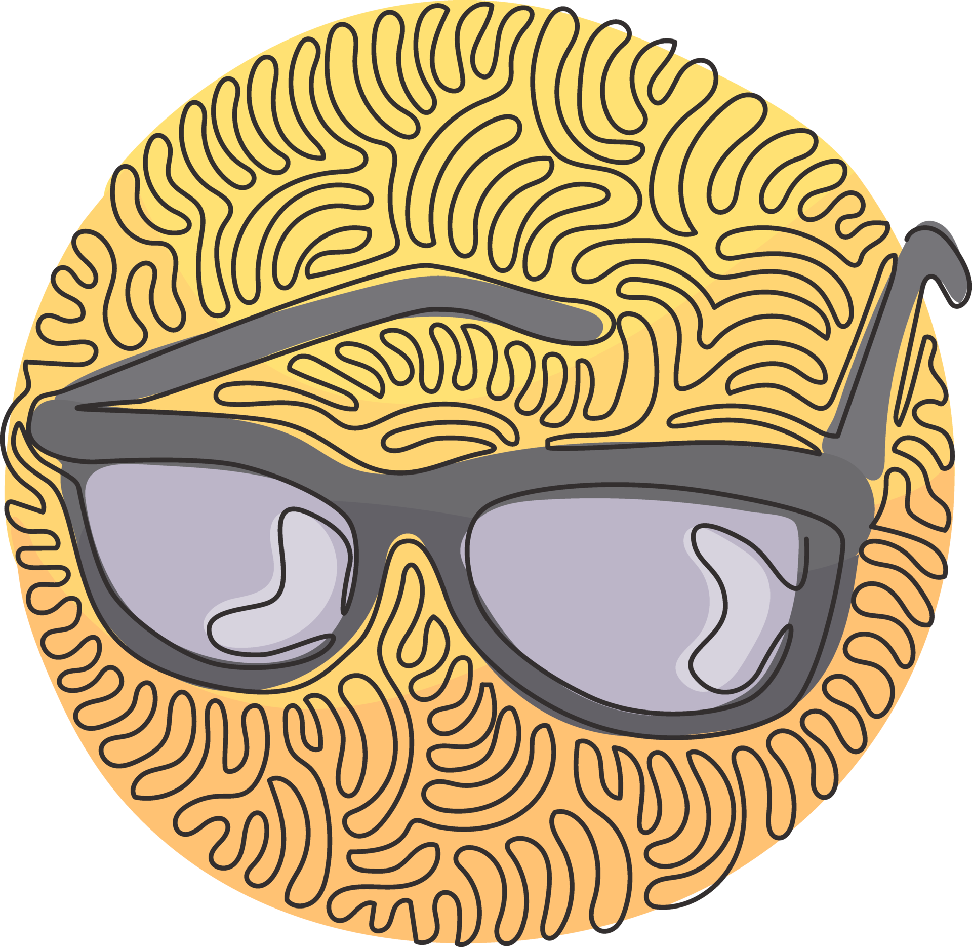 Continuous one line drawing Black Eyeglasses. Modern fashionable