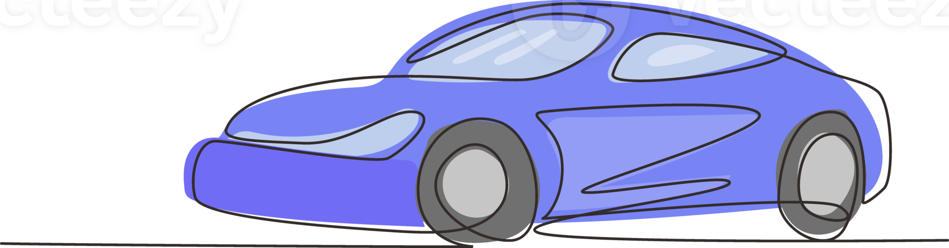 single doorlopend lijn tekening elegant ras auto. mooi sport- auto jongens favoriet. auto's met betrouwbaar snelheid voor racen. renner vervoer concept. een lijn trek grafisch ontwerp illustratie png