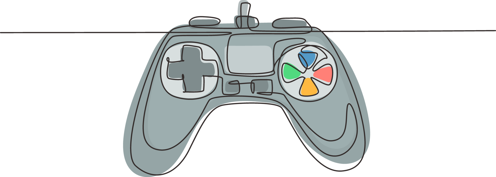 Single continuous line drawing video games PlayStation gaming