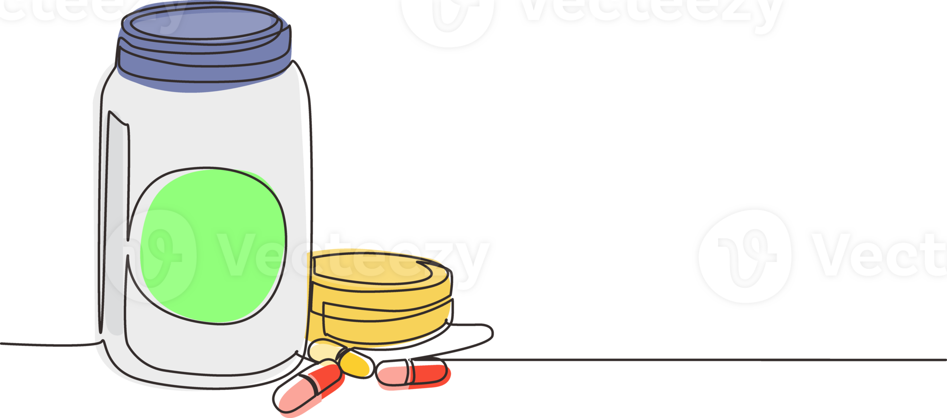 Single continuous line drawing pill bottle. Medical capsules container. Tablet pills medical drug pharmacy care and tablet pills antibiotic pharmaceutical. Dynamic one line draw graphic design png