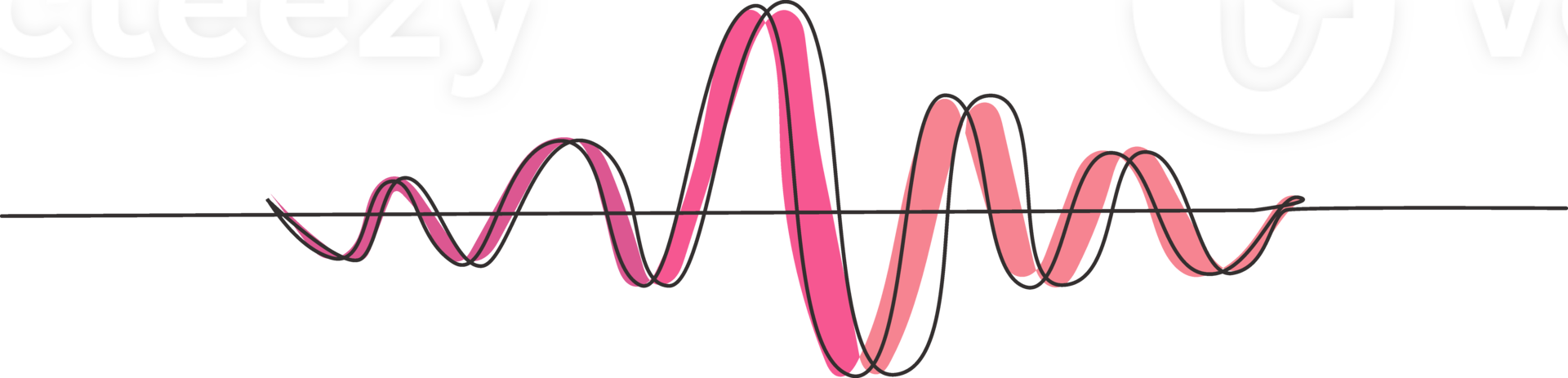 Single continuous line drawing black sound waves. Music audio frequency, voice line waveform, electronic radio signal, volume level symbol. Curve radio waves. One line draw graphic design png