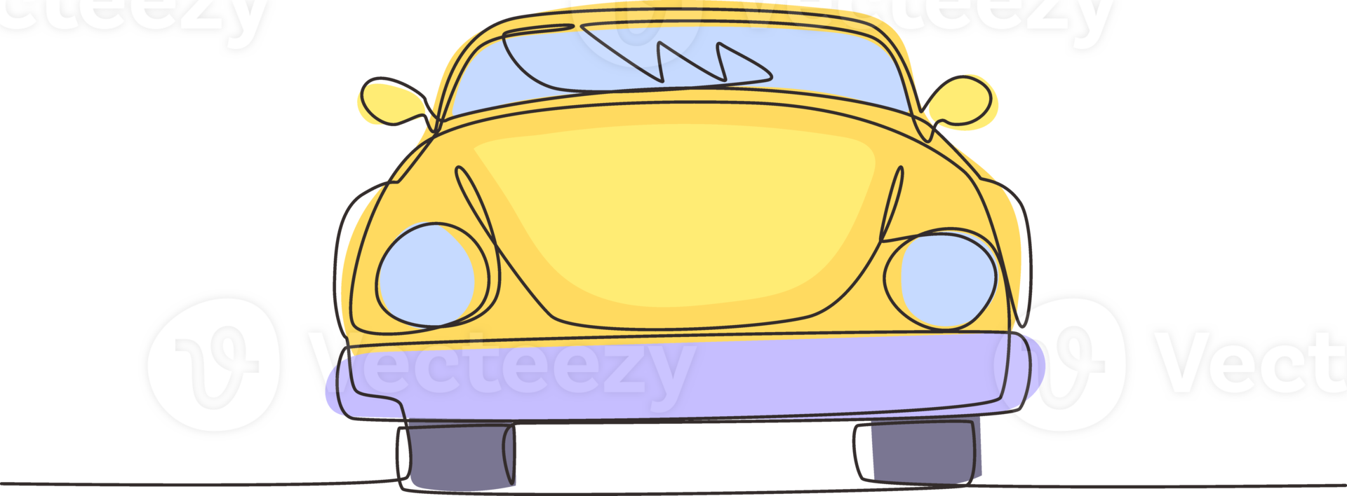 Single one line drawing cabriolet car. Beauty sport business comfortable cabrio automobile supercar. Classic retro motor vehicle model. Modern continuous line draw design graphic illustration png