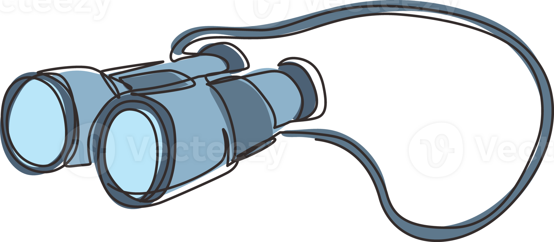 singolo uno linea disegno binocolo ottico strumento. bicchiere lenti a contatto per visualizzazione lontano oggetti, per rendere un' prognosi, ricerca futuro. moderno continuo linea disegnare design grafico illustrazione png