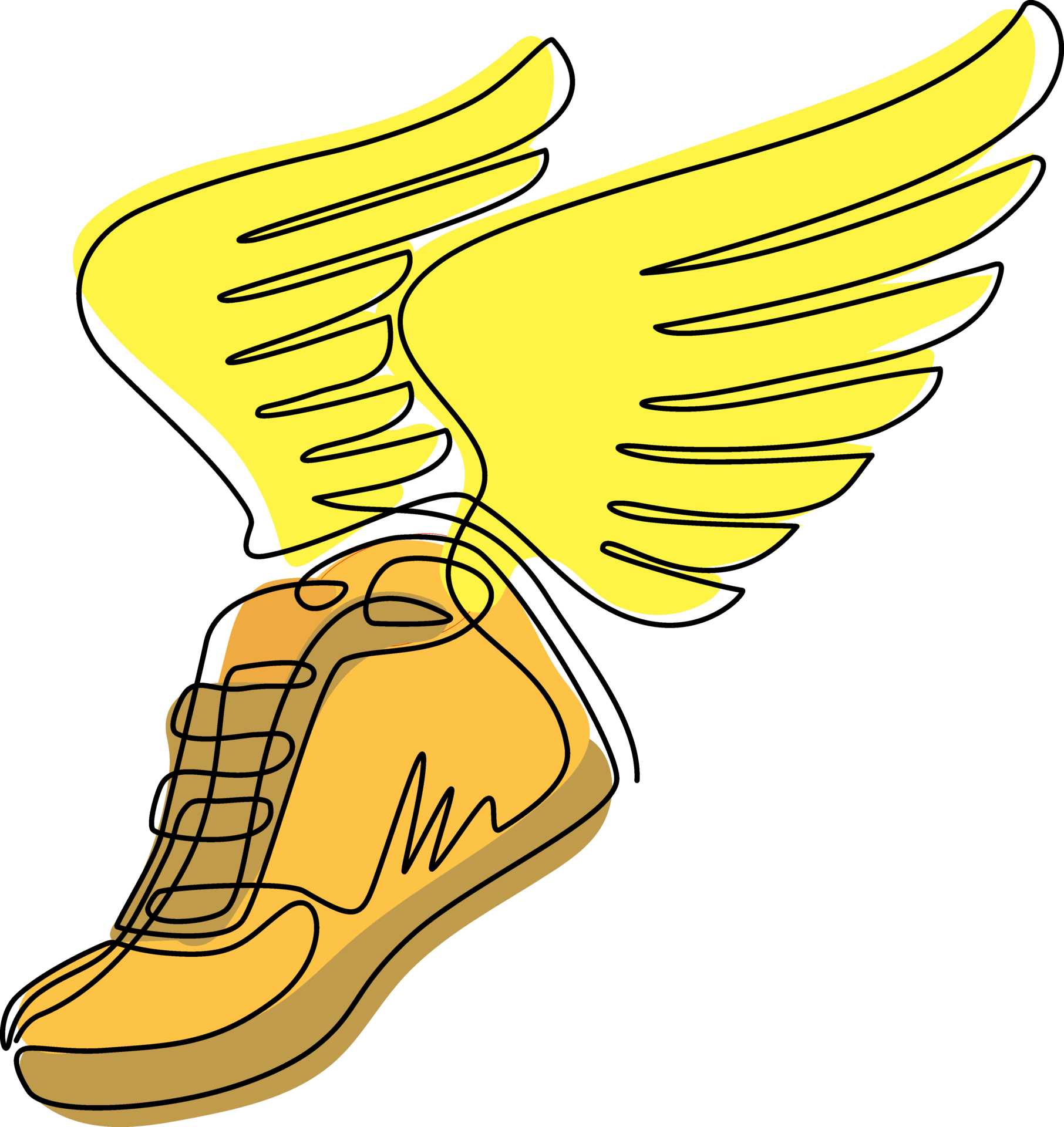 Yellow shoe with wings hotsell