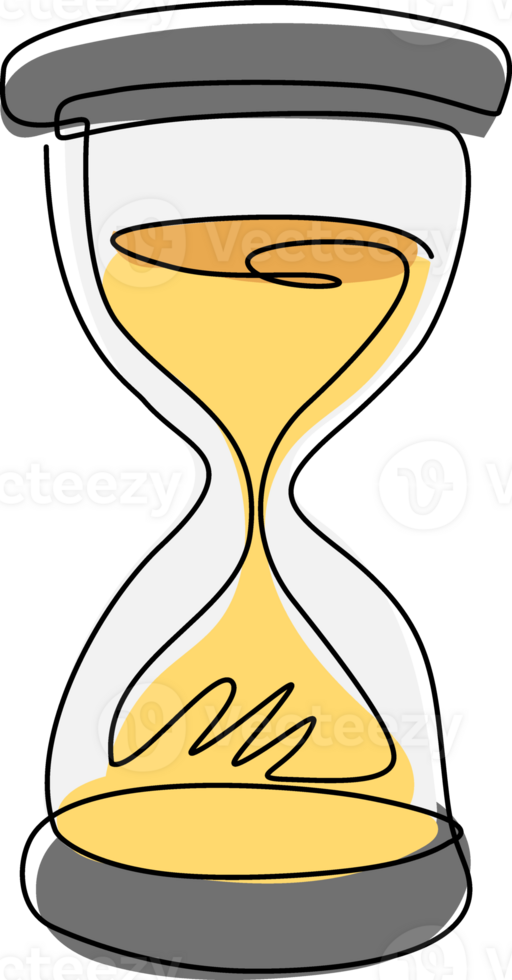 soltero uno linea dibujo Clasico reloj de arena reloj de arena Temporizador o reloj plano icono