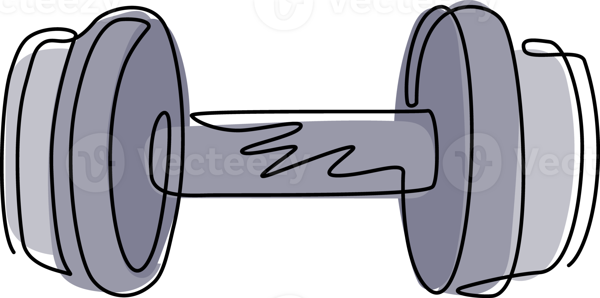 Single continuous line drawing dumbbells flat icon. Thin line signs for design logo, visit card. Outline symbol for web design or mobile app. Dumbbells outline pictogram. One line draw graphic png