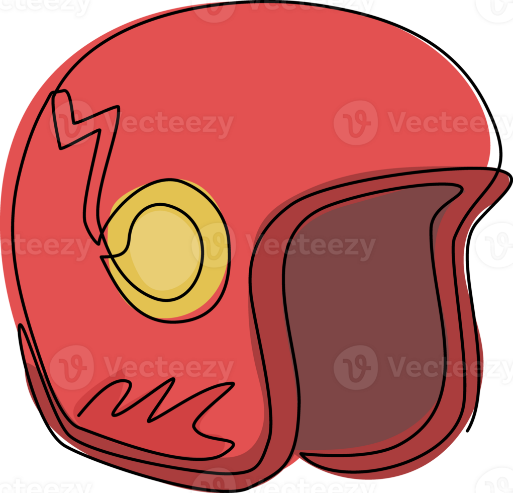 continuo uno linea disegno classico motociclista casco icona. il motore gara squadra simbolo, rally sport squadra emblema e costume mannaia bicicletta piloti torneo. singolo linea disegnare design grafico illustrazione png