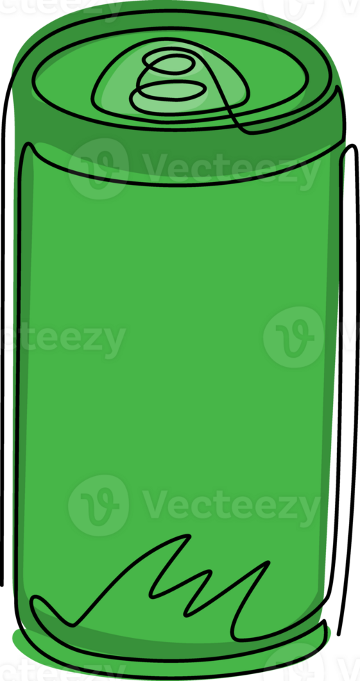 enda kontinuerlig linje teckning soda aluminium kan ikon. soda uppfriskande dryck i sommar begrepp. för flygblad, klistermärke, kort, logotyp, symbol, skriva ut, affisch. ett linje dra grafisk design illustration png