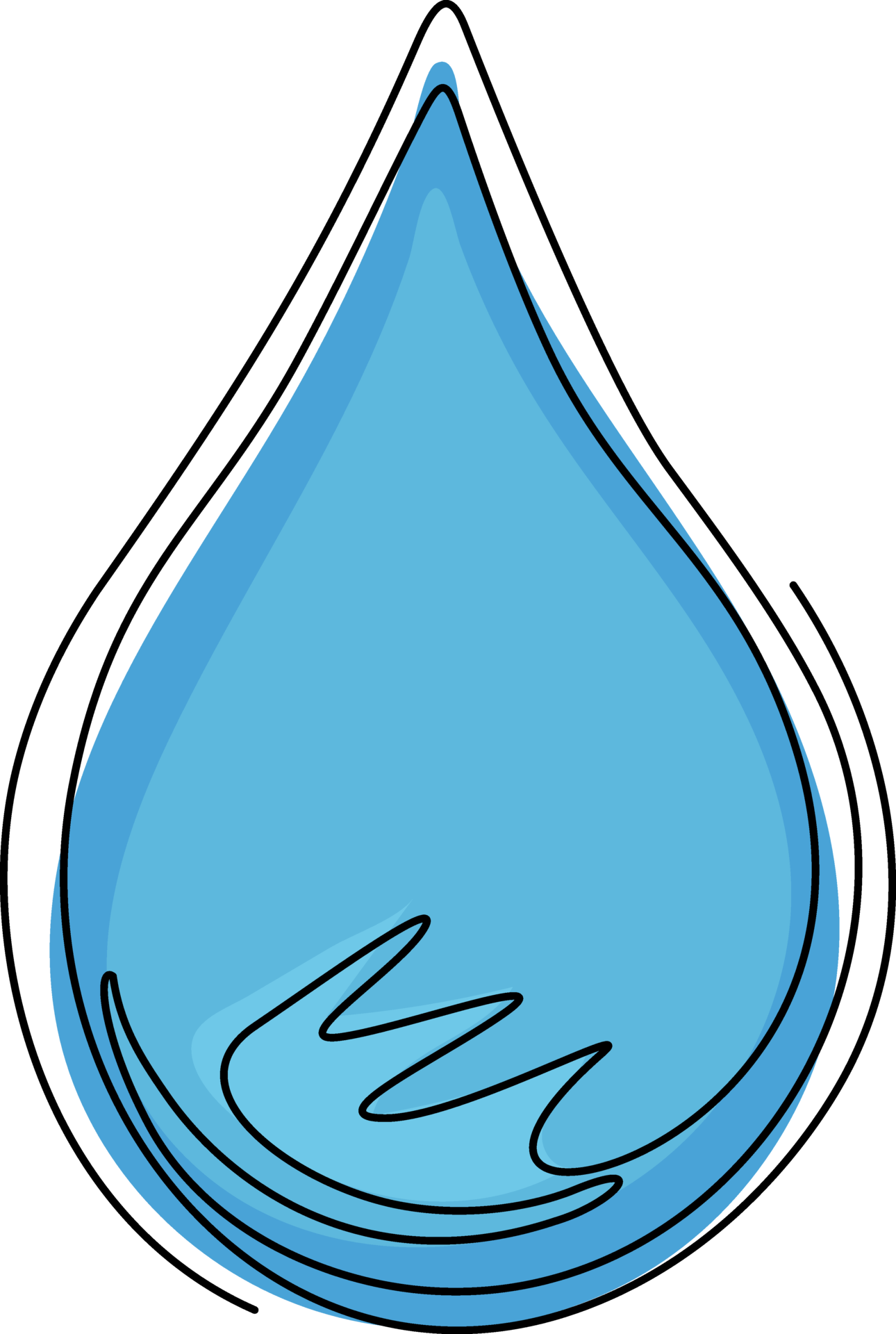 Water Drop Drawing 3d - Single One Line Drawing Water Drop Cartoon Character For World Water Day Banner Concept Water Droplet Isolated Flat Icon Banner Poster Modern Continuous Line Draw Design Graphic Illustration Png