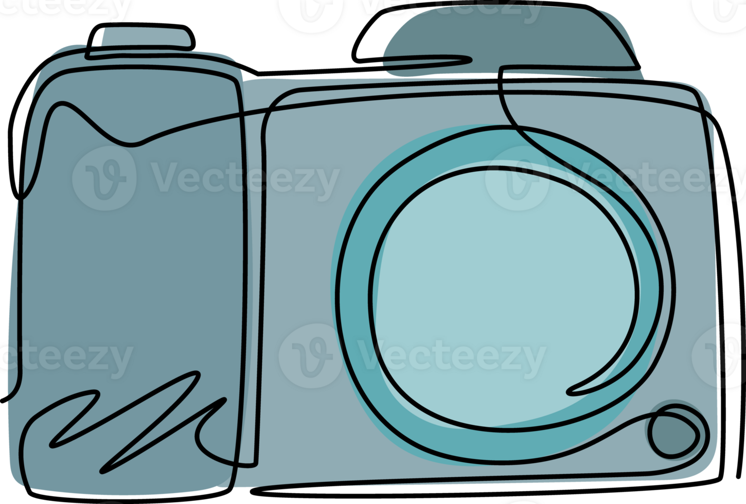 Célibataire continu ligne dessin photo caméra icône. la photographie et photo studio logo. affaires signe, identité, étiqueter, badge et l'image de marque pour entreprise. un ligne dessiner graphique conception illustration png