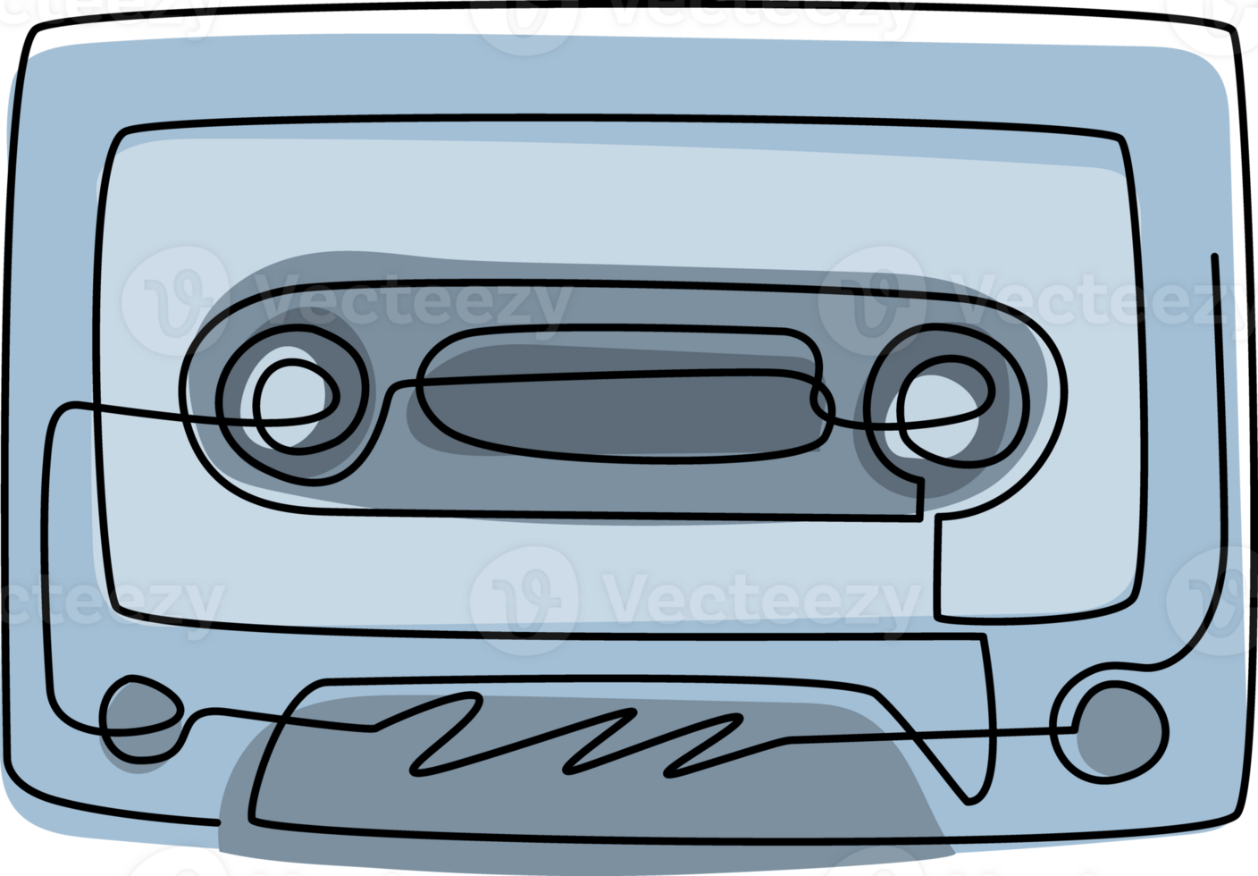 Single one line drawing retro cassette sticker icon Cassette tape Single one line drawing retro cassette sticker icon Cassette tape