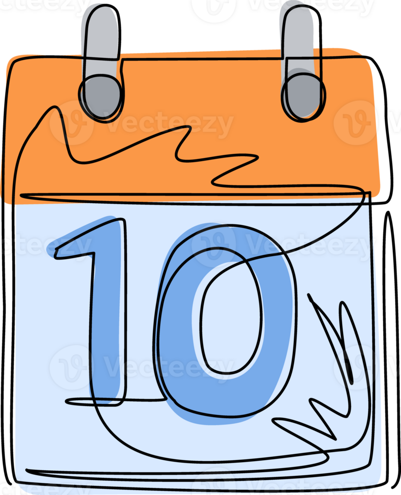 Single continuous line drawing calendar icon logo. Date, day of month, Sunday, Monday, Tuesday, Wednesday, Thursday, Friday, Saturday. Weekend. Dynamic one line draw graphic design illustration png