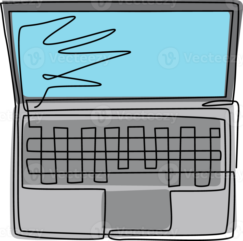 Single one line drawing laptop icon logo. Laptop modern mockup. Blank