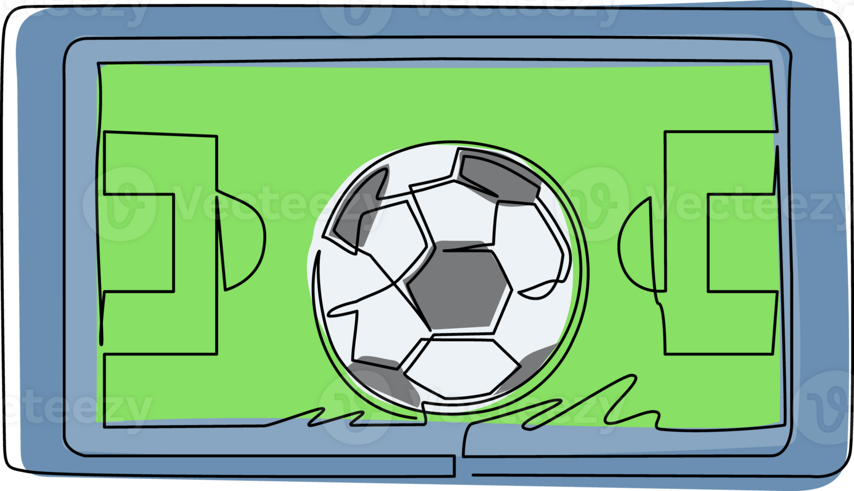 Futebol online. telefone móvel com bola de futebol de futebol e campo na  tela.
