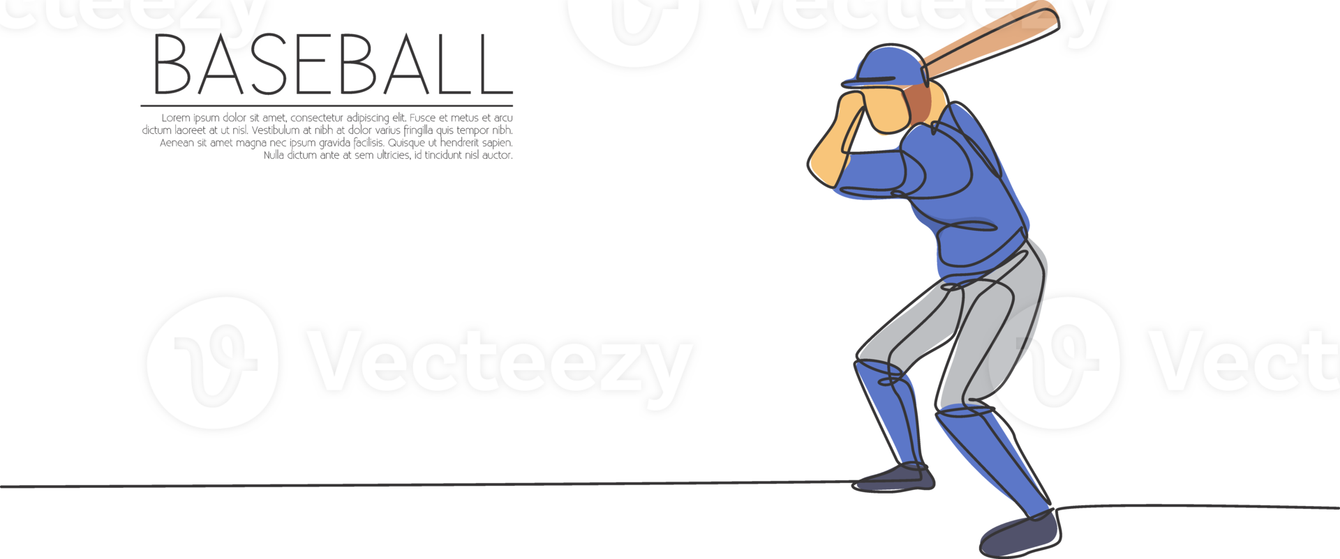 Single continuous line drawing young agile woman baseball player practice to hit the ball. Sport exercise concept. Trendy one line draw design graphic illustration for baseball promotion media png
