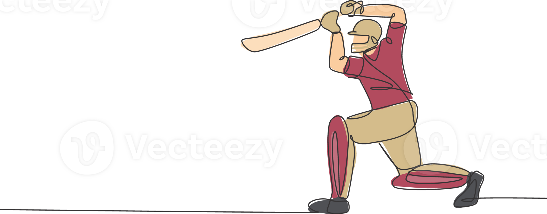 One continuous line drawing of young sporty man baseball player practice to hit the ball at stadium. Competitive sport concept. Dynamic single line draw design illustration for promotion poster png
