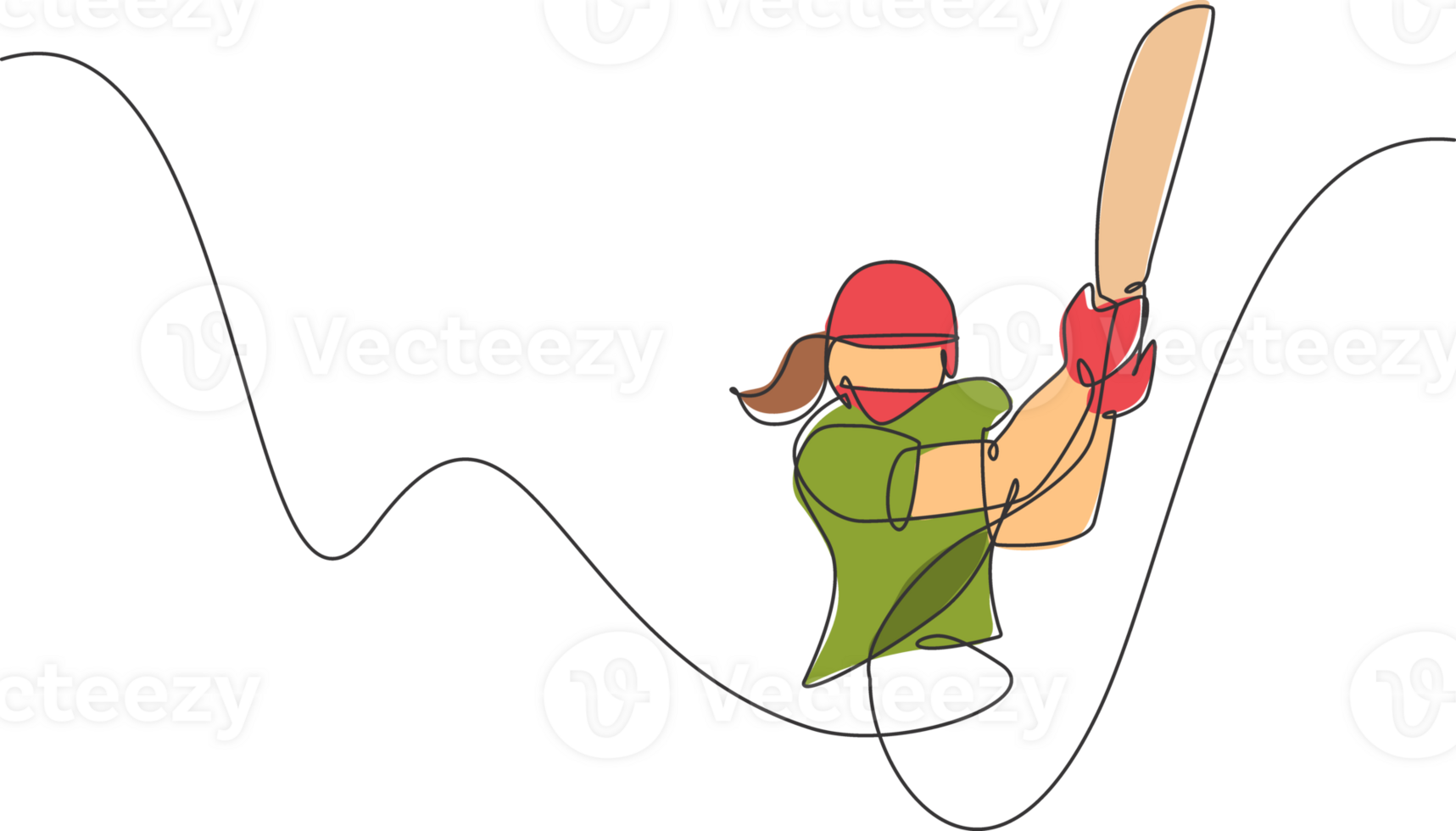 Single continuous line drawing of young agile man baseball player practice to hit the ball. Sport exercise concept. Trendy one line draw design illustration graphic for baseball promotion media png
