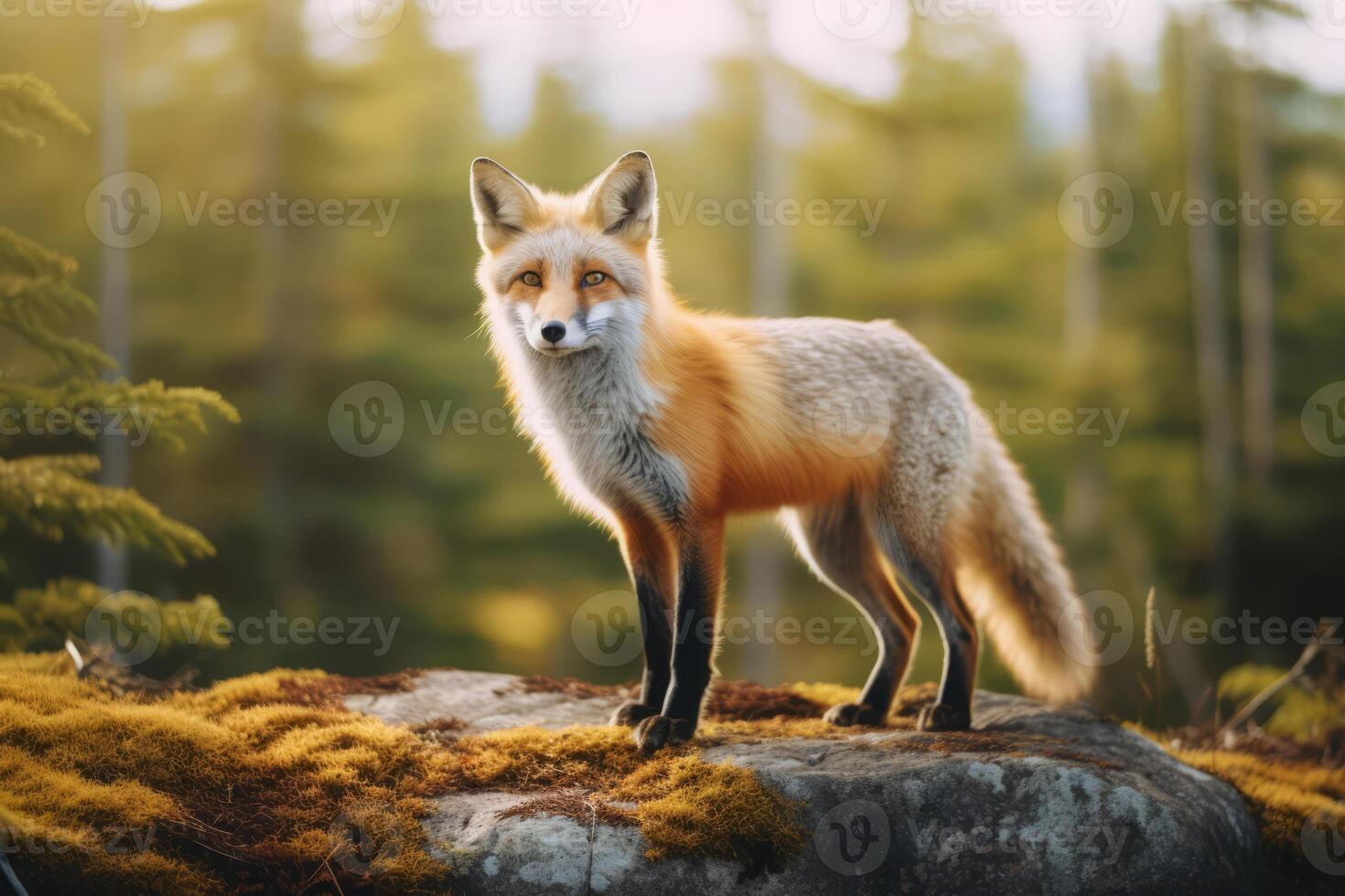Fox in nature, national geography, Wide life animals. . photo