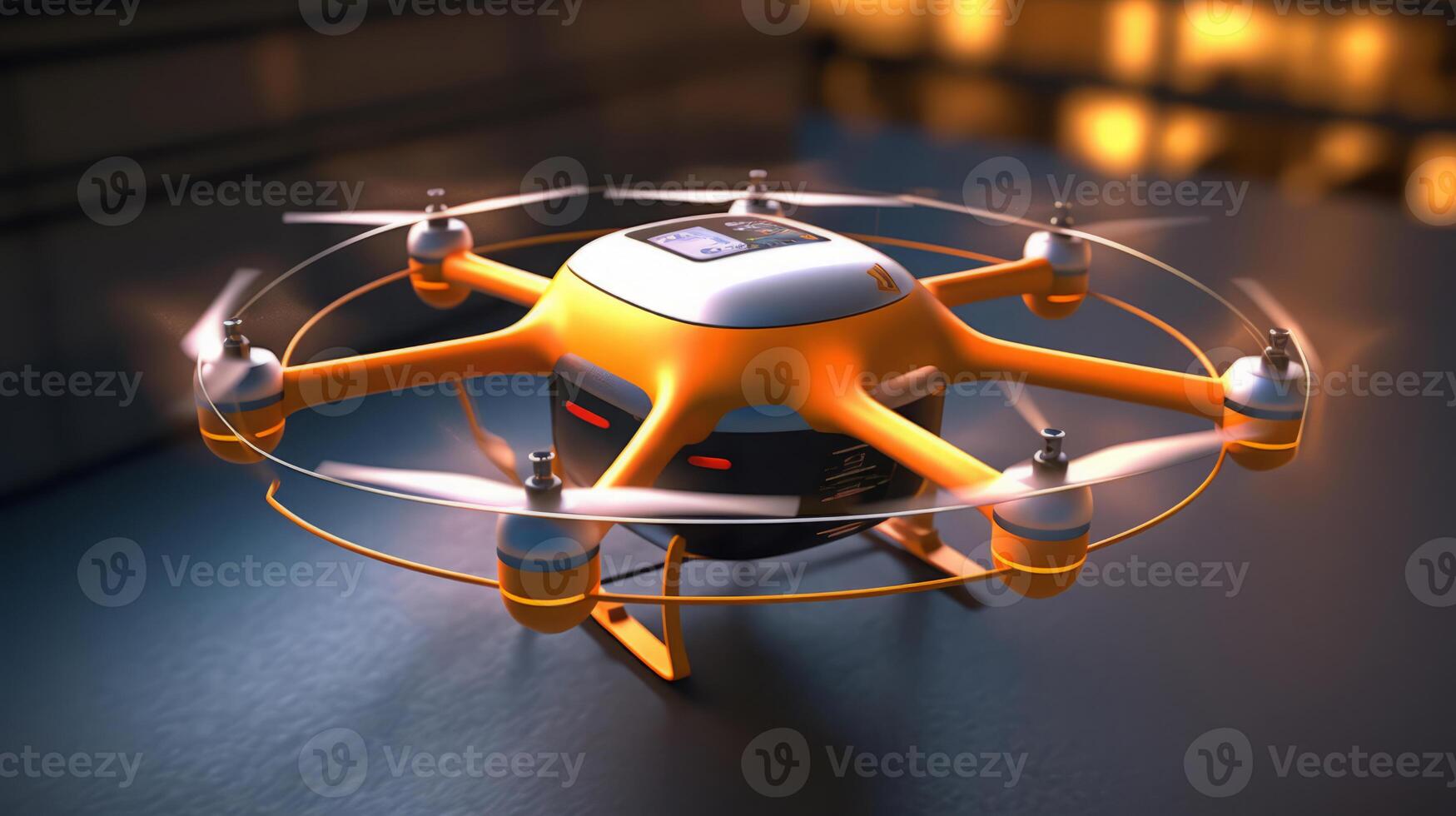 Parcel delivery Drone of a beautiful Transportation with futuristic design. AI Generated. photo