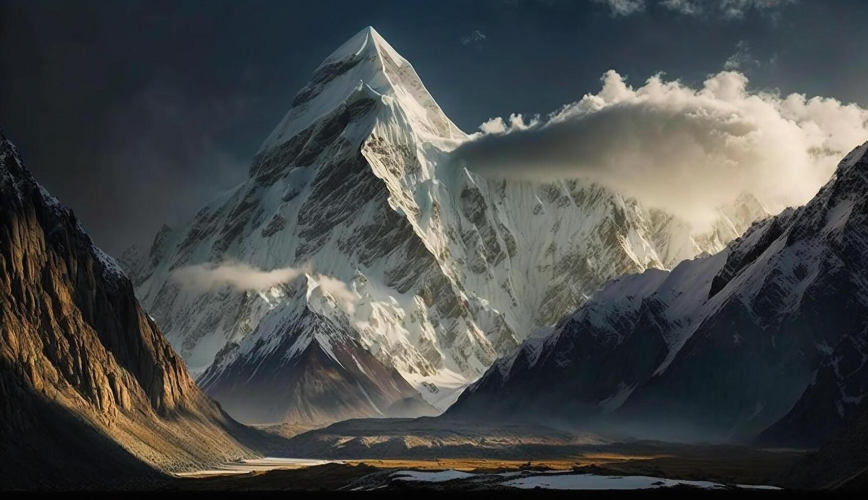 Realistic Beautiful landscape scene with Cloudy weather. photo