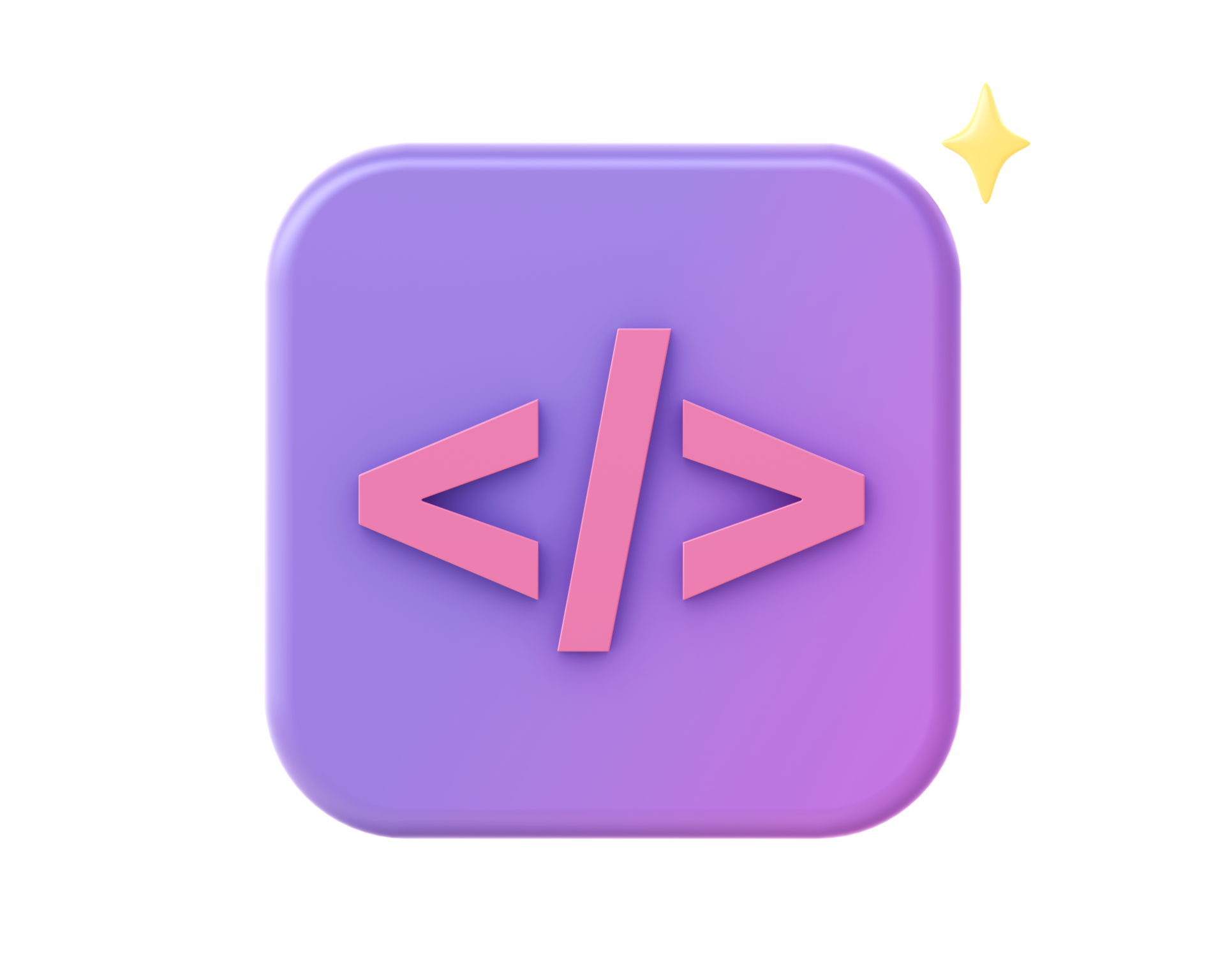 3d render of purple web programming and coding icon for ui ux web